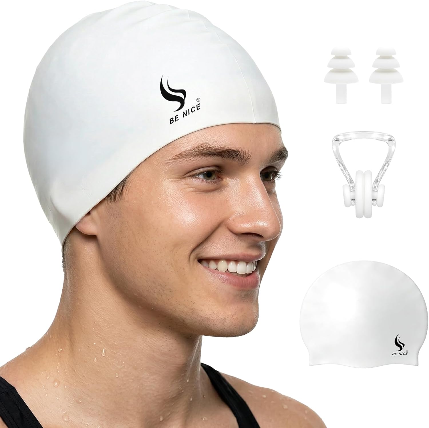 Silicone Swim Cap（Middle & White）